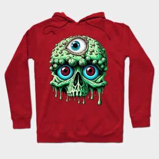 Zombie Gore Brain Skull 3 Hoodie